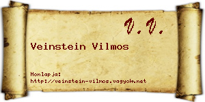 Veinstein Vilmos névjegykártya
